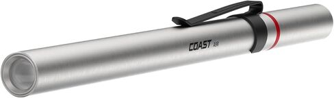 COAST® A9R 54 Lumen شعاع فحص LED قابل لإعادة الشحن مع غطاء شحن وشحن مرن، فضي in Saudi Arabia