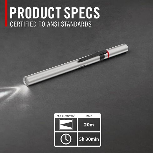 COAST® A9R 54 Lumen شعاع فحص LED قابل لإعادة الشحن مع غطاء شحن وشحن مرن، فضي in Saudi Arabia