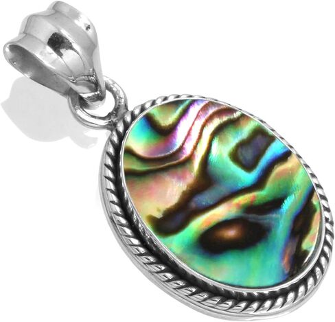 بوهو مجوهرات مصنوعة يدويا مكتنزة الأحجار الكريمة الطبيعية اللازورد واللؤلؤ والعقيق والعنبر البيضاوي حقيقية 925 فضة قلادة قلادة للنساء in Kuwait