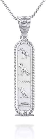 Claddagh Gold Ancient Egyptian Cartouche Hieroglyphics Amulet pendant 925 Sterling Silver in Saudi Arabia