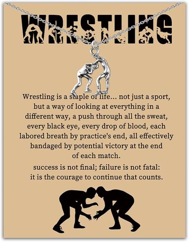 BLEOUK Wrestling Necklace Wrestler Gift Wrestling Coach Team Gift Training Inspirational Jewelry in Saudi Arabia