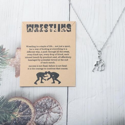 BLEOUK Wrestling Necklace Wrestler Gift Wrestling Coach Team Gift Training Inspirational Jewelry in Saudi Arabia