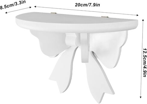 Buachois Wooden Floating Shelves,20 * 10 * 13cm Wall Mounted Butterfly Semicircle Wall Shelf,Wall Storage Rack Office Shelves Bookshelf for Bathroom, Bedroom, Kitchen, Living Room in Saudi Arabia
