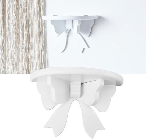 Buachois Wooden Floating Shelves,20 * 10 * 13cm Wall Mounted Butterfly Semicircle Wall Shelf,Wall Storage Rack Office Shelves Bookshelf for Bathroom, Bedroom, Kitchen, Living Room in Saudi Arabia