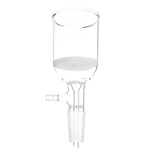 QWORK 500 مل تصفية Buchner Funnel Medium Frit (G2) زجاجيات معملية مع وصلة قياسية 24/40 وأنبوب مسنن مفرغ، معرف 94 مم، عمق 100 مم in Saudi Arabia