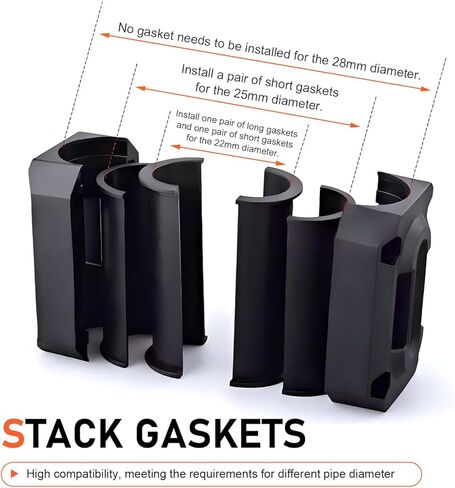 2 PCS Motorcycle Engine Guard Bumper Protection Block, Nylon Anti-Scratch Motorcycle Bumper Decor Slider, Engine Guard Crash Bar Protectors Slider, Universal for 22mm/25mm/28mm (Black) in Saudi Arabia