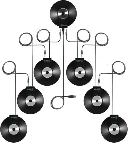 طقم ميكروفون WordForum USB مزود بسبعة (7) ميكروفونات بنطاق 360 درجة للمؤتمرات: واحد (1) مجهز بمنفذ USB، وستة (6) 3.5 ملم مجهز لسلسلة ديزي in Kuwait