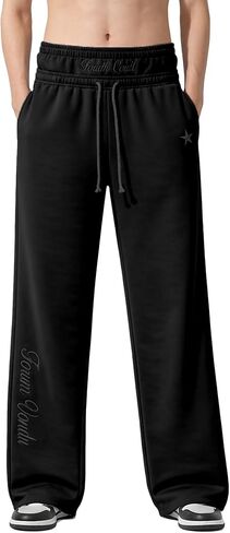 Baggy Sweatpants Elastic Double Waisted Wide Leg Sweatpants for Men Baggy Y2K Loose Pants with Pockets in Saudi Arabia