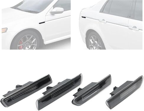 HECASA Side Marker Lights 4Pcs Compatible with 2004-2008 Honda Acura TL Base Models Side Marker Lamps Reflectors Front & Rear Fender Marker Lights Smoke Lens and White LED in Saudi Arabia