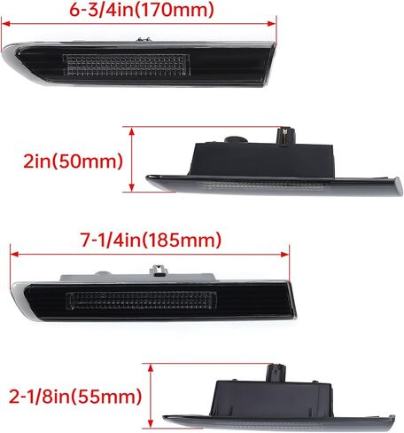 HECASA Side Marker Lights 4Pcs Compatible with 2004-2008 Honda Acura TL Base Models Side Marker Lamps Reflectors Front & Rear Fender Marker Lights Smoke Lens and White LED in Saudi Arabia
