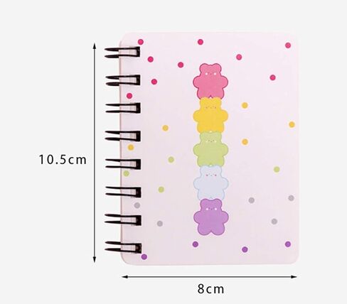 4 Pcs A7 Size Small Spiral Notebook, 3.14 Inch x 4.13 Inch 4 Style Design Thick Hardcover Blank Pages 80 Sheets/160 Pages for Study Office, Travel and Notes (pink) in Saudi Arabia