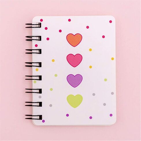 4 Pcs A7 Size Small Spiral Notebook, 3.14 Inch x 4.13 Inch 4 Style Design Thick Hardcover Blank Pages 80 Sheets/160 Pages for Study Office, Travel and Notes (pink) in Saudi Arabia