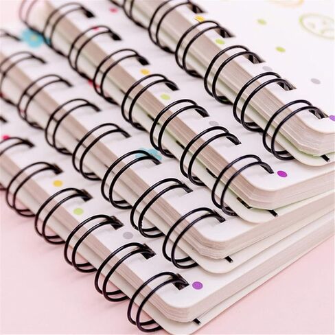 4 Pcs A7 Size Small Spiral Notebook, 3.14 Inch x 4.13 Inch 4 Style Design Thick Hardcover Blank Pages 80 Sheets/160 Pages for Study Office, Travel and Notes (pink) in Saudi Arabia