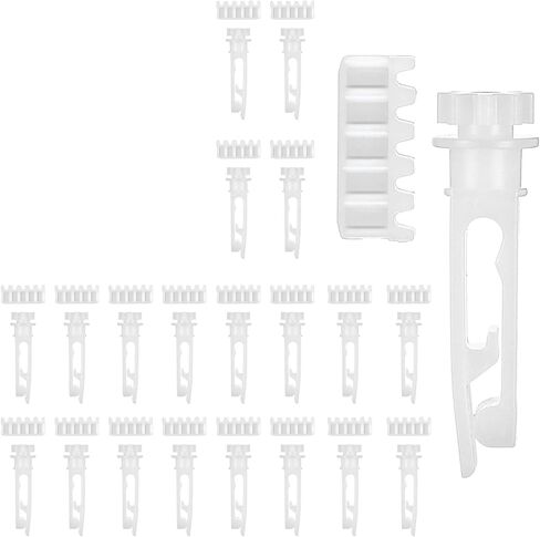 20 Pairs Vertical Blinds Replacement Slats, White Blind Repair Tabs & Parts for Indoor Windows, Plastic Blinds Replacement Parts Repair Kit, Clips for Headrail Carrier Stem Curtain Accessories in Saudi Arabia