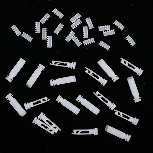 20 Pairs Vertical Blinds Replacement Slats, White Blind Repair Tabs & Parts for Indoor Windows, Plastic Blinds Replacement Parts Repair Kit, Clips for Headrail Carrier Stem Curtain Accessories in Saudi Arabia