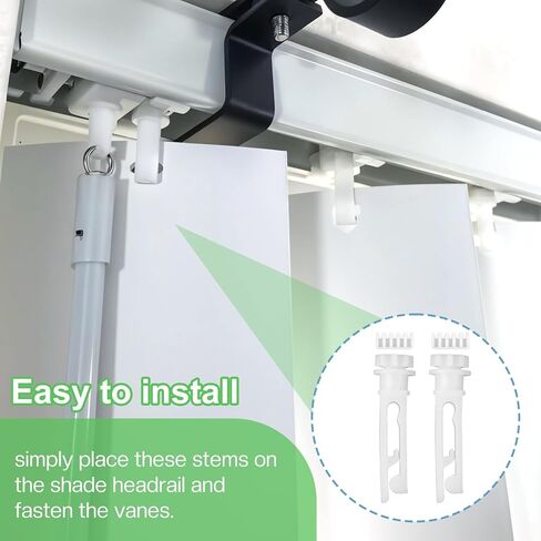 20 Pairs Vertical Blinds Replacement Slats, White Blind Repair Tabs & Parts for Indoor Windows, Plastic Blinds Replacement Parts Repair Kit, Clips for Headrail Carrier Stem Curtain Accessories in Saudi Arabia