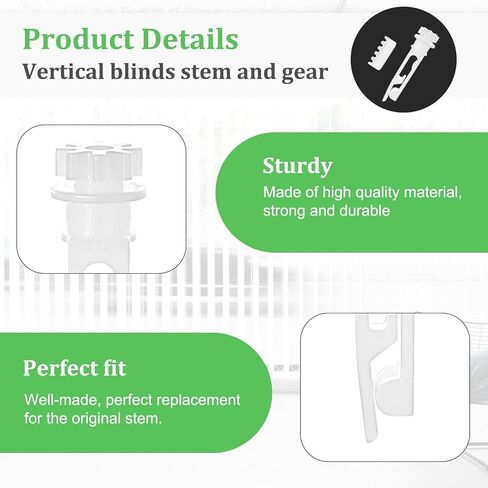 20 Pairs Vertical Blinds Replacement Slats, White Blind Repair Tabs & Parts for Indoor Windows, Plastic Blinds Replacement Parts Repair Kit, Clips for Headrail Carrier Stem Curtain Accessories in Saudi Arabia