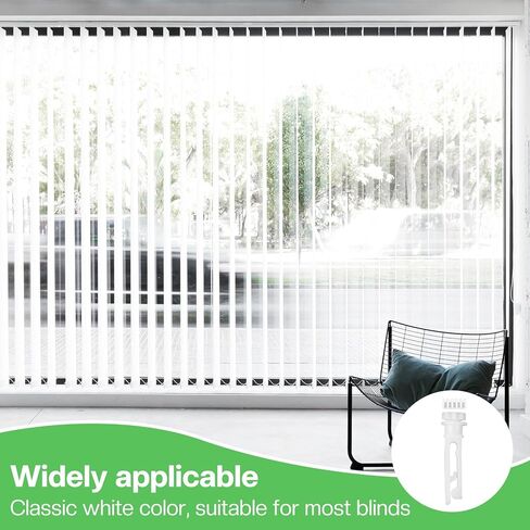 20 Pairs Vertical Blinds Replacement Slats, White Blind Repair Tabs & Parts for Indoor Windows, Plastic Blinds Replacement Parts Repair Kit, Clips for Headrail Carrier Stem Curtain Accessories in Saudi Arabia