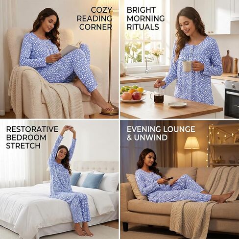 Ladies' Two-Piece Long Sleeve Sleep Set with Pockets in Saudi Arabia
