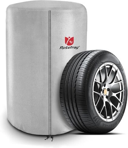 Rosefray Tire Cover Outdoor with 4 Felt Pads 420D Waterproof 4 Tire Storage for Minivan SUV RV (16/17/18/19 inch)-Black (L-33.5inches in diameter) in Kuwait