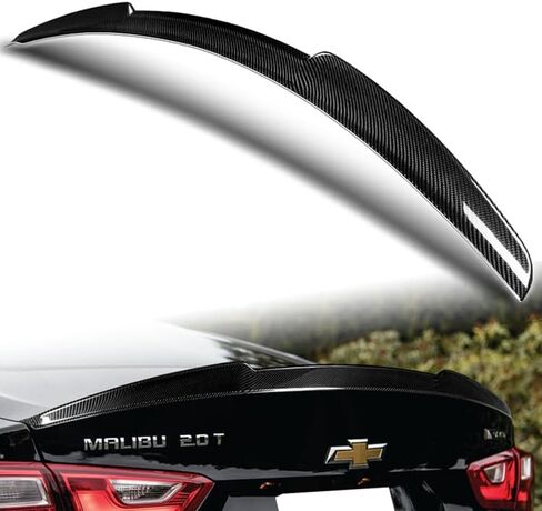W-POWER, Real Carbon Fiber Lift Gate Trunk Spoiler Wing Compatible with Chevrolet Chevy Malibu Sedan Only 2016-2024, 2017 2018 2019 2020 2021 2022 2023, STP-Style in Saudi Arabia