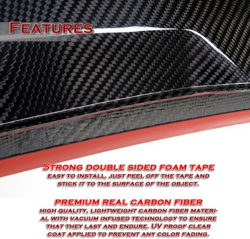 W-POWER, Real Carbon Fiber Lift Gate Trunk Spoiler Wing Compatible with Chevrolet Chevy Malibu Sedan Only 2016-2024, 2017 2018 2019 2020 2021 2022 2023, STP-Style in Saudi Arabia