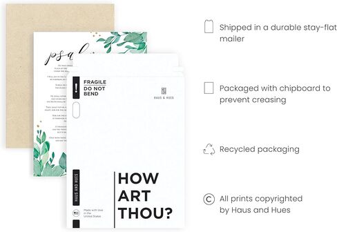 HAUS AND HUES Psalm 91 Wall Art - Bible Verses Wall Art, Religious Wall Quotes Bible Verse, Artwork with Scripture Art, Religious Gifts for Women, Christian Prints and Posters (Unframed, 16x20) in Kuwait