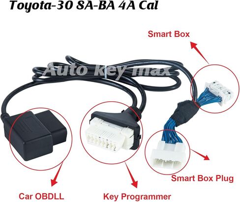OBDII OBD2 Diagnostic Cable Adapter Program All Keys Lost Via OBD -Without PIN Code Fit for Toyota 30 pin 8A-BA and 4A Models in Saudi Arabia