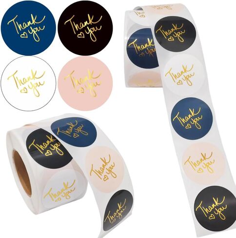 Thank You Stickers Small Business - 1 Rolls 500 Pieces Thank You for Supporting My Small Business Stickers Labels for Envelopes, Bubble Mailers and Gift Bags Packaging, 1 Inch，500 Pieces Each Roll in Saudi Arabia