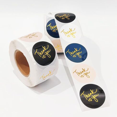 Thank You Stickers Small Business - 1 Rolls 500 Pieces Thank You for Supporting My Small Business Stickers Labels for Envelopes, Bubble Mailers and Gift Bags Packaging, 1 Inch，500 Pieces Each Roll in Saudi Arabia