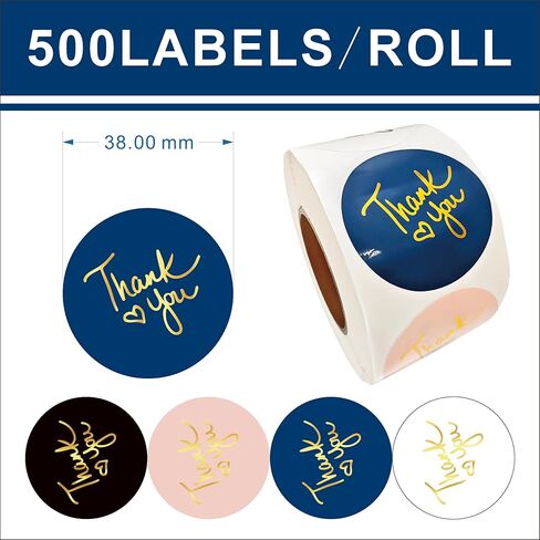 Thank You Stickers Small Business - 1 Rolls 500 Pieces Thank You for Supporting My Small Business Stickers Labels for Envelopes, Bubble Mailers and Gift Bags Packaging, 1 Inch，500 Pieces Each Roll in Saudi Arabia