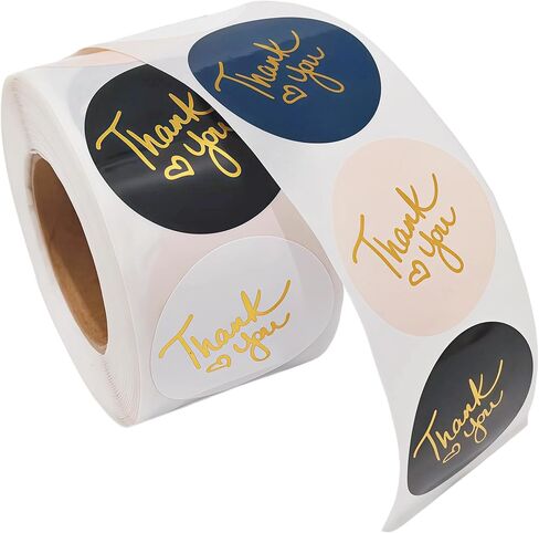 Thank You Stickers Small Business - 1 Rolls 500 Pieces Thank You for Supporting My Small Business Stickers Labels for Envelopes, Bubble Mailers and Gift Bags Packaging, 1 Inch，500 Pieces Each Roll in Saudi Arabia