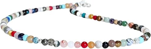 PinkCloud Handmade Rainbow Gemstone Chakra Necklace, Energy Choker, Gift for Her, Ombre, Genuine Gemstones, Healing Crystals in Saudi Arabia