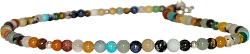 PinkCloud Handmade Rainbow Gemstone Chakra Necklace, Energy Choker, Gift for Her, Ombre, Genuine Gemstones, Healing Crystals in Saudi Arabia