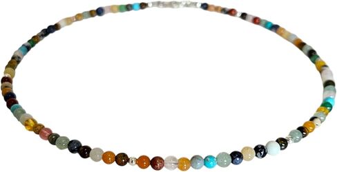 PinkCloud Handmade Rainbow Gemstone Chakra Necklace, Energy Choker, Gift for Her, Ombre, Genuine Gemstones, Healing Crystals in Saudi Arabia
