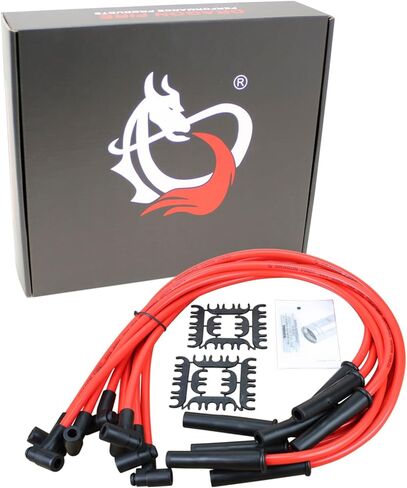 AIP Electronics Huge 10mm Dragon FIRE Performance HEI Spark Plug Wires Compatible with 1964-1978 Mopar Dodge 273-318-340-360 OEM Fit PWJ119 in Saudi Arabia