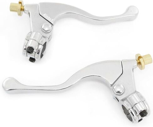 4into1 Motorcycle Shorty Lever Perch Assembly Set - Clutch + Drum Brake - Chrome - 7/8" - Fits Honda Kawasaki Suzuki Yamaha in Saudi Arabia