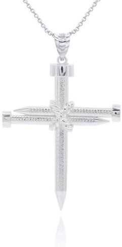 Claddagh Gold Knotted Nail Cross Fine Pendant Necklace Small Real Solid .925 Sterling Silver in Saudi Arabia