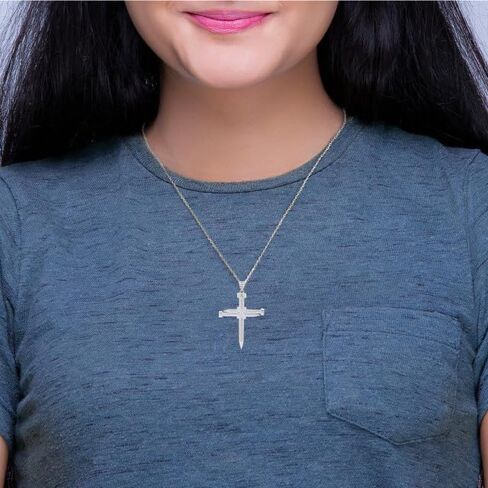 Claddagh Gold Knotted Nail Cross Fine Pendant Necklace Small Real Solid .925 Sterling Silver in Saudi Arabia