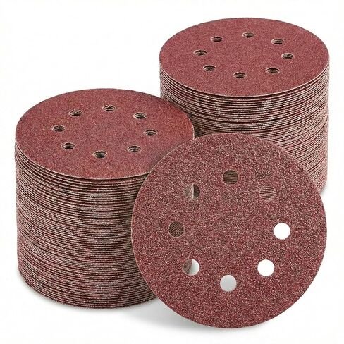170 PCS 5 inch Sanding Discs,Circular Hook-and-Loop Fastener Sandpaper,Suitable for Any Sander Tool,Optional Specifications:40,60,80,120,180,220,320,400,600 in Saudi Arabia
