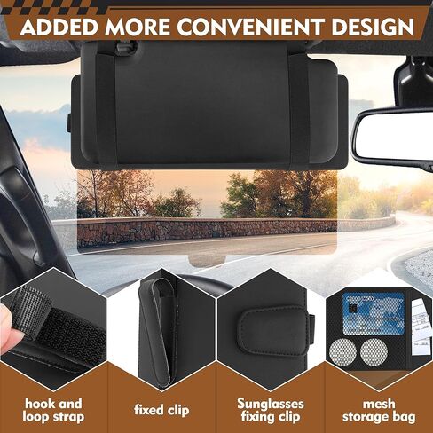 Windspeed Polarized Sun Visor Extender for Car Visor Extender Sun Blocker with Sunglasses Holder Card Storage Net Bag and Cloth Bag, Protect from Glare and Harmful Light in Saudi Arabia