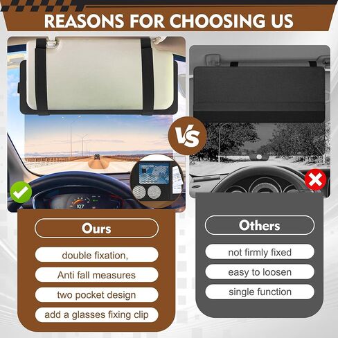 Windspeed Polarized Sun Visor Extender for Car Visor Extender Sun Blocker with Sunglasses Holder Card Storage Net Bag and Cloth Bag, Protect from Glare and Harmful Light in Saudi Arabia