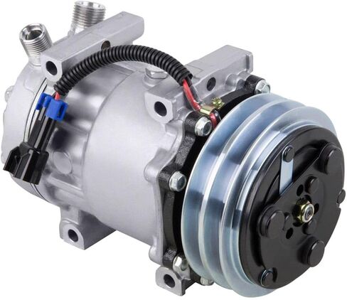 ضاغط التيار المتردد وقابض تكييف الهواء المزدوج على شكل V لـ Freightliner يستبدل Sanden SD7H15 4894 4491 4695 4699 4752 - BuyAutoParts 60-03005NA جديد in Kuwait