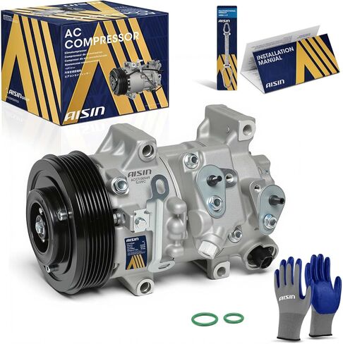 ضاغط مكيف الهواء AISIN ACCT-00569 - متوافق مع Toyota Corolla 2009-2010 1.8L، Matrix 2009-2010&2012 1.8L، Scion xD 2008-2014 1.8L - مع أخدود 6 بكرات، مع قابض in Saudi Arabia