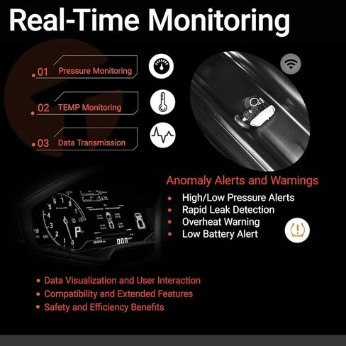 مستشعر TPMS 52933C1100 - نظام مراقبة ضغط الإطارات مبرمج مسبقًا لسيارة Hyundai Sonata (2014-2019)، Tucson (2015-2019)، Santa Fe (2018-2019)، Kia Stinger (2017-2019) (عبوة واحدة) in Kuwait