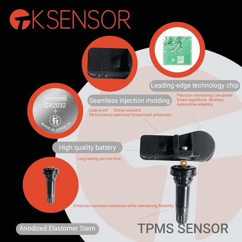 مستشعر TPMS 52933C1100 - نظام مراقبة ضغط الإطارات مبرمج مسبقًا لسيارة Hyundai Sonata (2014-2019)، Tucson (2015-2019)، Santa Fe (2018-2019)، Kia Stinger (2017-2019) (عبوة واحدة) in Kuwait