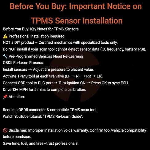 مستشعر TPMS 52933C1100 - نظام مراقبة ضغط الإطارات مبرمج مسبقًا لسيارة Hyundai Sonata (2014-2019)، Tucson (2015-2019)، Santa Fe (2018-2019)، Kia Stinger (2017-2019) (عبوة واحدة) in Kuwait
