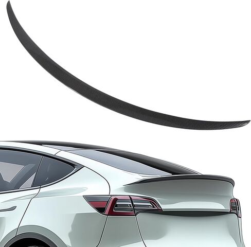 ABS Rear Spoiler Wing for Model Y Juniper 2025-2026, Glossy Carbon Fiber Trunk Lip, OEM Style Performance Exterior Accessory, Compatible with Juniper Standard, Premium and Performance Models in Saudi Arabia