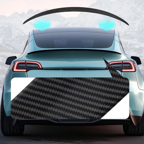 ABS Rear Spoiler Wing for Model Y Juniper 2025-2026, Glossy Carbon Fiber Trunk Lip, OEM Style Performance Exterior Accessory, Compatible with Juniper Standard, Premium and Performance Models in Saudi Arabia