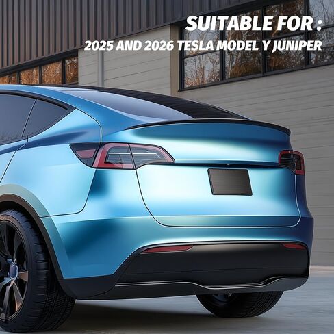 ABS Rear Spoiler Wing for Model Y Juniper 2025-2026, Glossy Carbon Fiber Trunk Lip, OEM Style Performance Exterior Accessory, Compatible with Juniper Standard, Premium and Performance Models in Saudi Arabia